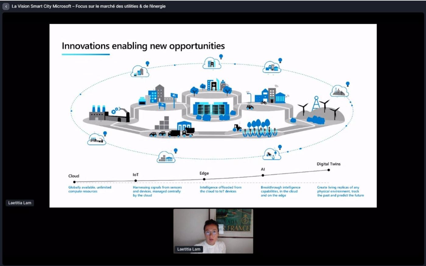 Laetitia Lam a présenté la Vision smart city de Microsoft.