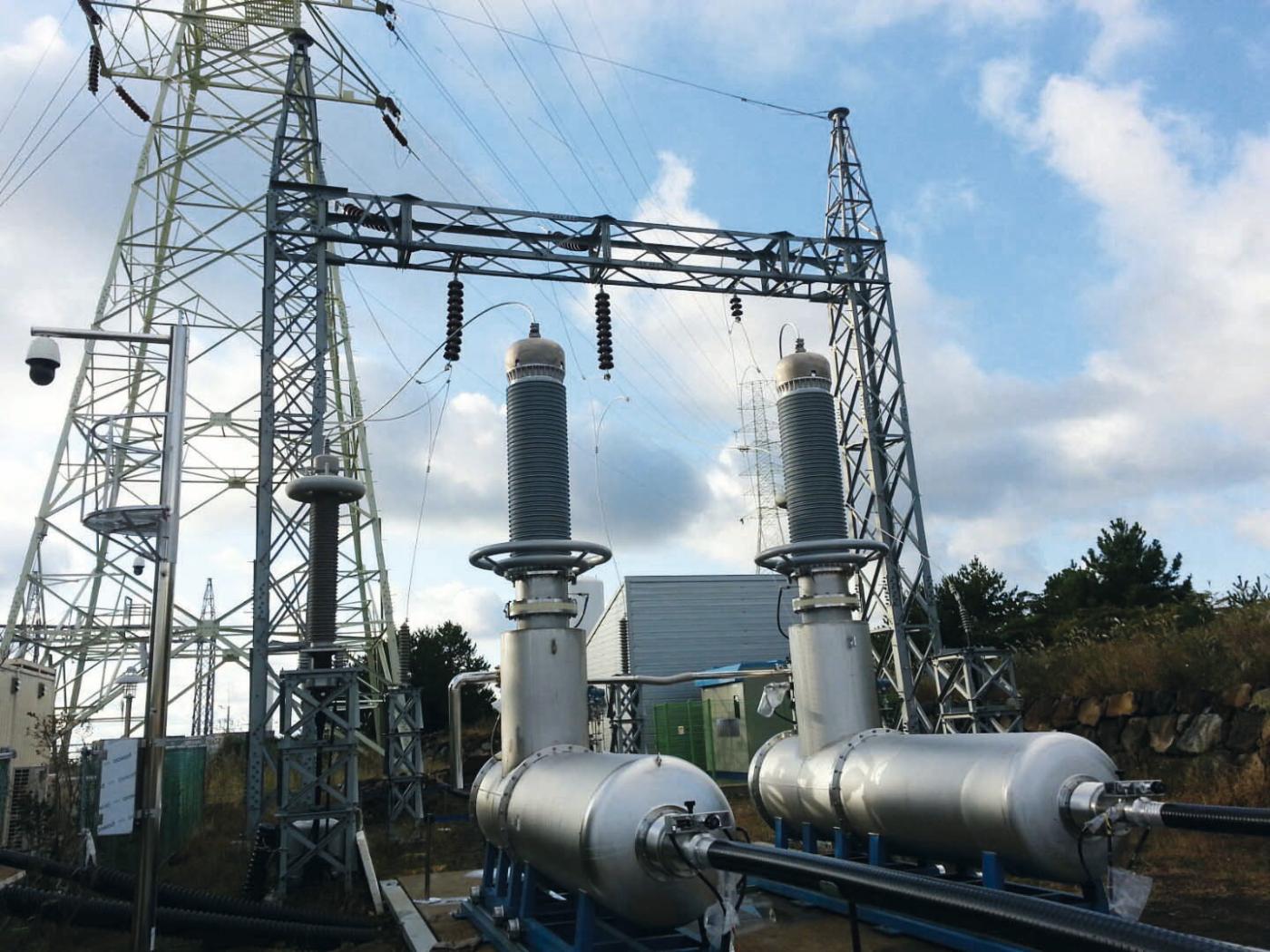 Endpunkt eines supraleitenden Gleichstromkabels mit 80 kV Spannung in Südkorea.
