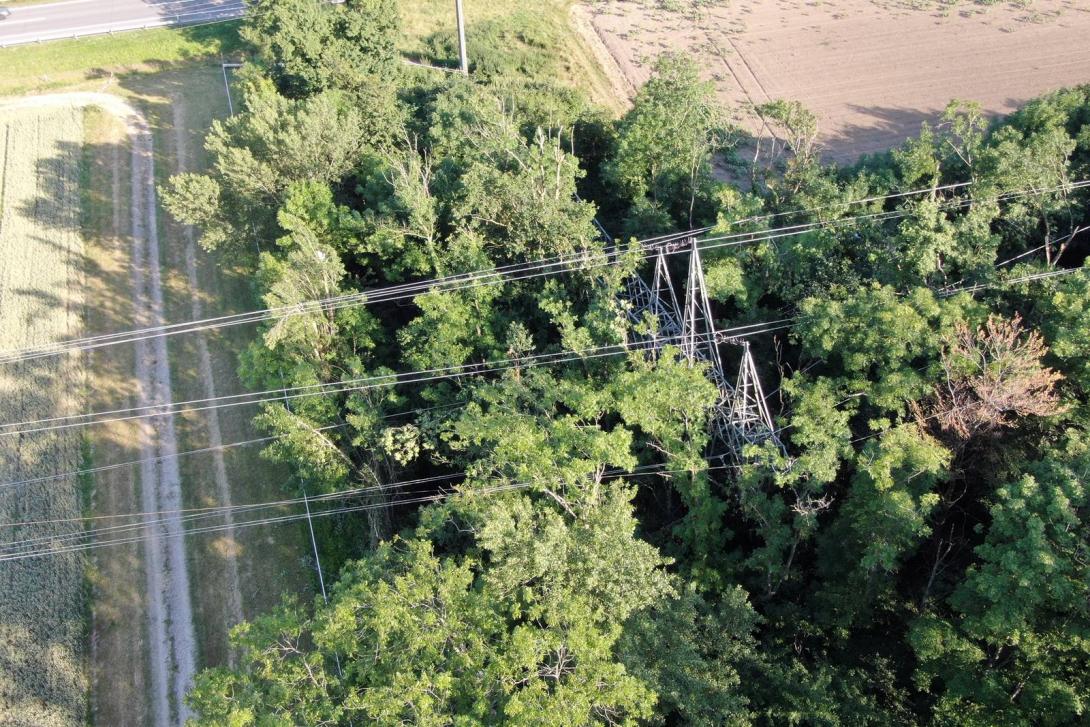 220-kV-Freileitungsmast umgestürzt